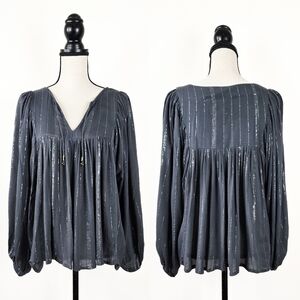 EUC Blue Boheme Tess Blouse, Gray